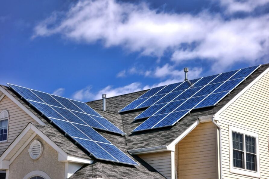 Solar panels on rooftop